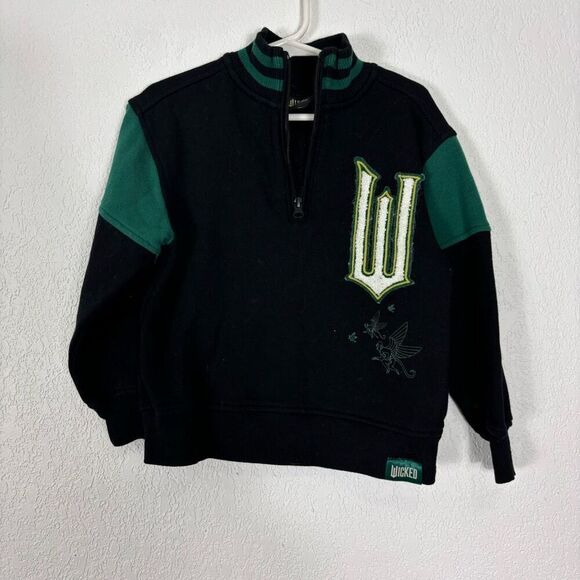 Wicked A Collection by Paul Tazewell Black Quarter Zip Pullover Sweatshirt Kid's - Picture 1 of 5